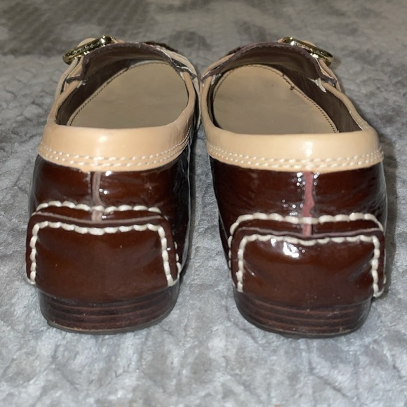 Franco Sarto 2 Tone Patent Leather Kody Flats Adorned w Large buckle design - Picture 3 of 13